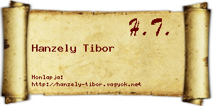 Hanzely Tibor névjegykártya